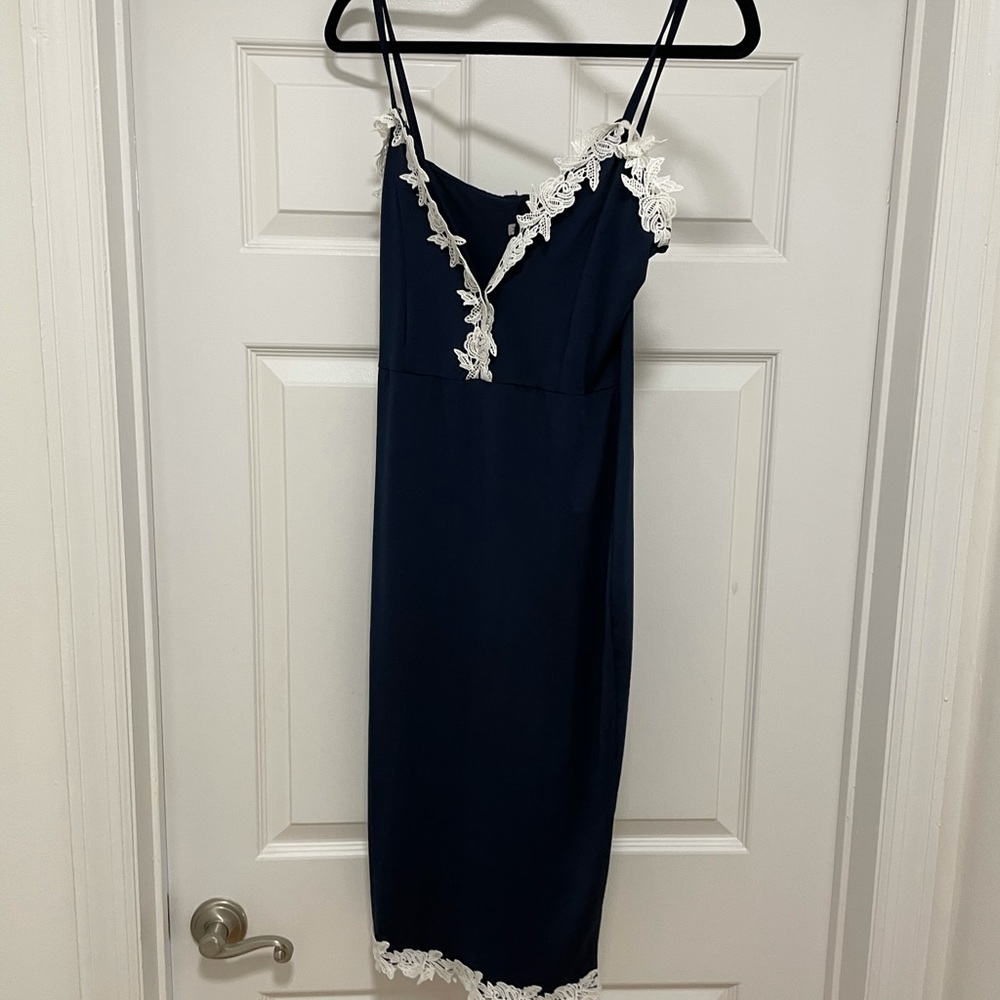 Navy midi dress